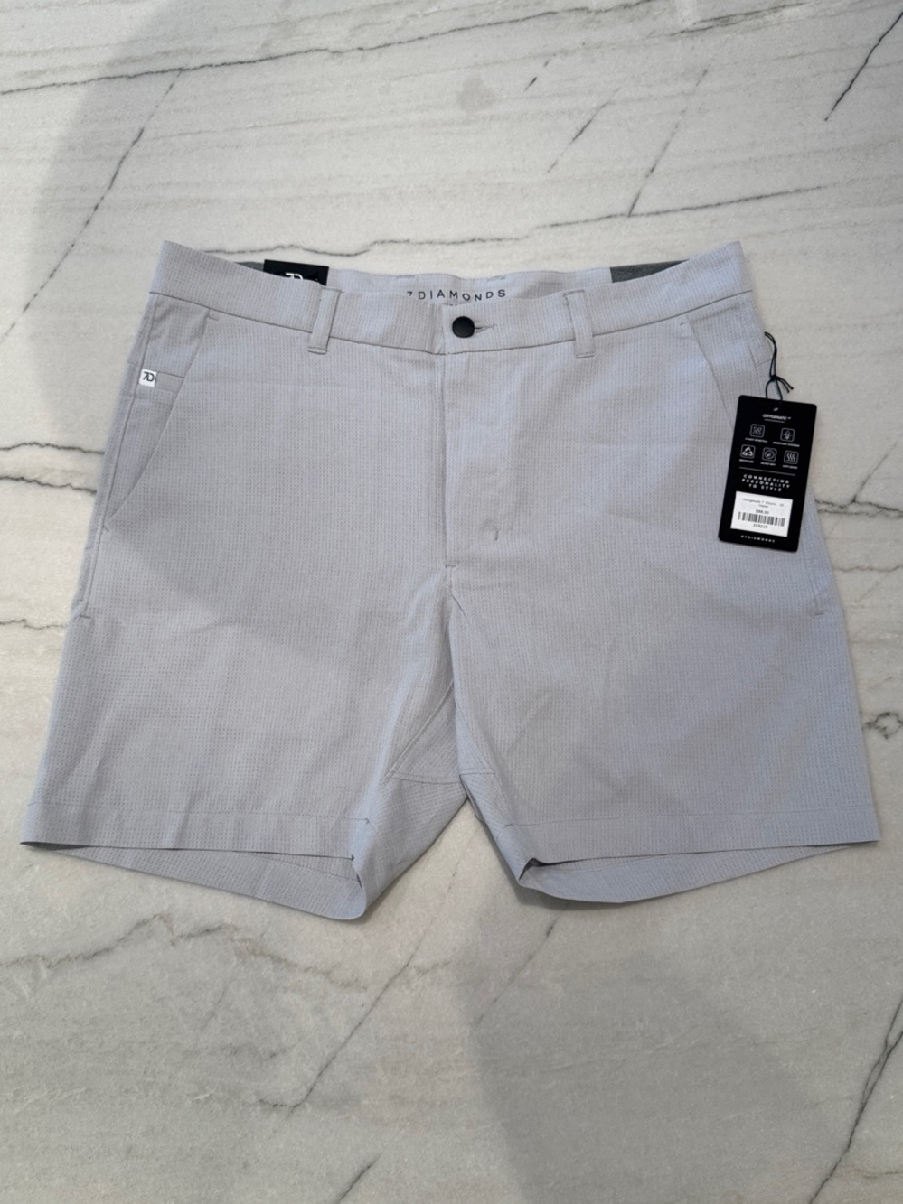 Diamond Supply Co. Light Gray Men's Flat Front Shorts - Clean Tailored Cut
